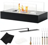 Portable Tabletop S'Mores Maker Kit – Includes Heat-Resistant Mat, Knife, Fork, Telescopic Roasting Sticks – Perfect for Marshmallows, Holidays, Christmas, White Elephant Gifts (Fuel Not Included)