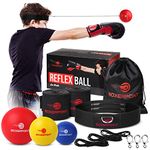 Boxerpoint Boxing Reflex Ball Set for Kids - 3 Boxballs, Adjustable Headbands, Hand Wraps, Carry Bag and Extra Strings. Fun Game for Training Reaction Speed and Hand Eye Coordination. MMA Gift.