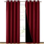 Decorvilla 100% Blackout Faux Silk Superior 1 Piece Plain Solid Long Door Curtain with Lining, Maroon