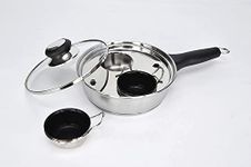 CozyKit 2 Cups Egg Poacher Pan - Stainless Steel Poached Egg Cooker – Perfect Poached Egg Maker – Induction Cooktop Egg Poachers Cookware Set with 2 Nonstick Large PFOA FREE Egg Poacher Cups