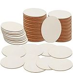 BELLE VOUS 100 Pack 2mm Thick Wooden Unfinished Round Circles - 10cm/4 Inches Plain Natural Blank Wood Discs Slices Cutouts for Crafts, Coasters, Home Decorations and Ornaments