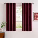 MIULEE Burgundy Red Blackout Curtains for Living Room 2 Panel Set, Premium Eyelet Curtains for Bedroom, Thermal Insulated Window Curtains Drapes, Black Out Curtains 54 Drop, Each Panel 46 x 54 Inches