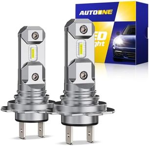 AUTOONE H7 LED Light Bulbs, 44,000LM 800% Super Brightness 6500K White, No Adapter Required, Non-Polarity Anti Flicker, 1:1 Mini Size H7LL Fog Light Bulbs for Night Driving, Plug-N-Play, Pack of 2