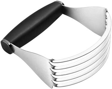 Spring Chef Dough Blender For Baking, Heavy Duty Dough Cutter Tool, Stainless Steel Pastry Cutter Tool with Sharp & Sturdy Blades, Pastry Blender for Easy Mixing, Dishwasher Safe - XL Size - Black