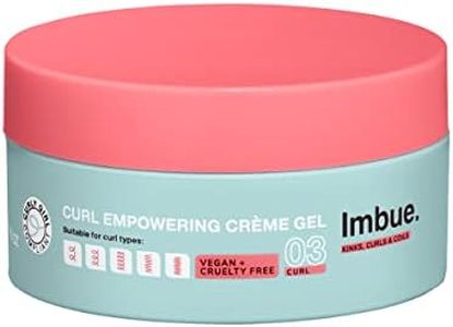 Imbue Curl Empowering Crème Gel, Vegan & Curly Girl Compliant, 200ml Paraben Free For 4A-4C Wavy Coily Hair; Curl Cream for Curly Hair, Edge Control Gel, Baby Hair Styler, Curl Enhancing Style Gel