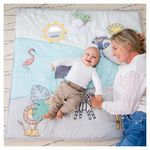 aden + anais Soft Baby Playmat – Pack of 1 | Reversible Muslin Cotton Infant Activity Mat | Foldable, Padded Tummy Play Time Cushion | Washable Sensory Floor Toys for Newborn Babies | Jungle Jam