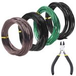 Swpeet 5Pcs 4 Sizes 1/1.5/2/ 3 mm Bonsai Training Wire 164 Feet Total with Wire Cutter, Aluminum Wire Bonsai Tool Kit, Bonsai Accessories for Bonsai Trees Indoor Garden DIY Tools