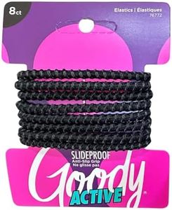 Goody Nonslip Womens Elastic Hair Tie - 8 Count, Black - 4MM For Medium Hair- Ouchless Hair Accessories For Women Perfect For Long Lasting Braids, Ponytails And More - Pain-Free