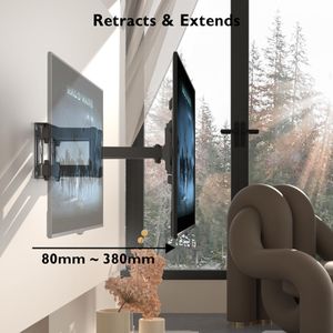 BONTEC Full Motion TV Wall Bracket for 23–70" LED LCD OLED – Double Arm, Swivel, Tilt, 45kg, VESA 400x400