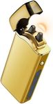 Big Arc Lighter Magical “Flame” USB Rechargeable Plasma Electric Cool Lighter (Gold)