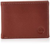 Timberland Men's Wellington RFID Leather Bifold Wallet Trifold Wallet Hybrid, Cognac, One Size