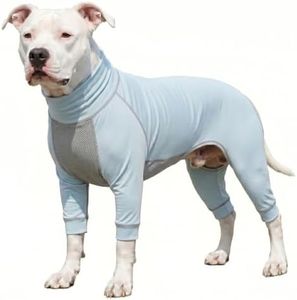 LovinPet UPF 50+ Dog Sun Protection Shirt, High Neck UV Outfit with Quick-Dry Breathable Belly Vent, Summer Full Body Coverage for Large Dogs, Blue Gray, XL