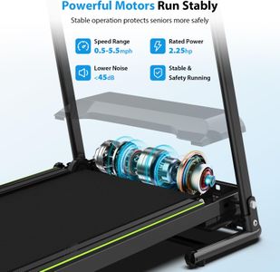 CIIHI Senior Walking Treadmill – Foldable, Long Handrails, 300 lbs Capacity, Heart Rate Monitor