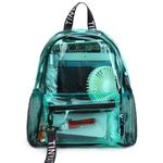 Heavy Duty Transparent Clear Backpack for Women,TINYAT See Through Clear School Bag Stadium Approved for Travel,Sport T9051 (Green)