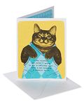 American Greetings Funny Sweater Cat Birthday Card with Flocking