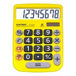 CATIGA CD-8185 Office and Home Style Calculator - 8-Digit LCD Display - Suitable for Desk and On The Move use. (Yellow)