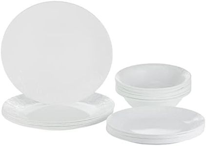 Corelle Vitrelle Embossed Bella Faenza Dinnerware Set, White (18-Pieces)
