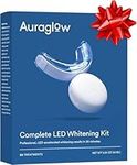 AuraGlow Teeth Whitening LED Light Kit, 35% Carbamide Peroxide, (2) 5ml Gel Syringes, Mouth Tray and Case