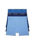 Calvin Klein Men's Cotton Classics 3-Pack Boxer Briefs, Blue Multi, Medium