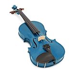 Stentor Harlequin Violin Outfit 3/4 Size, Violin for Intermediates with P&H Fibreglass Bow, Lightweight Case, Colourful String Instrument 1401CBU, Marine Blue