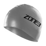 ZONE3 Men's and Women's Silicone Swim Cap - 48g (Silver)