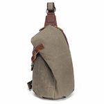 AOTIAN Waterproof Waxed Canvas Men's and Women's Small Sling Bags Backpacks For Hiking Biking Travel Outdoor Casual Chest Bags Army Green