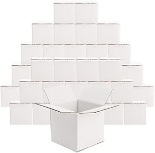 Peohud 40 Pack Small Shipping Boxes, 4 x 4 x 4 Inches White Corrugated Cardboard Box, Mailing Box for Shipping, Packing Storage, Gift Box, Recyclable
