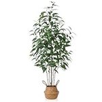 Ferrgoal Artificial Eucalyptus Tree, 55 Inch Tree Fake Plant in Pot for Home and Office Decor, Potted Faux Plants Tall Artificial Trees for Indoor, Outdoor, Lifelike Home Decoration,Green