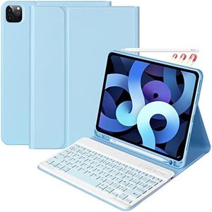 Clavier pour iPad Air 11 Zoll M3/M2 (2025/2024), Air 5 2022/Air 4 2020, Coque avec Keyboard Français pour iPad Pro 11 2022/2021/2020/2018,Clavier Magnétique Détachable Bluetooth, fente pour stylos