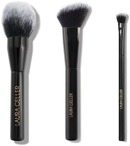 LAURA GELLER Best of the Best Brush Set - Classic Bronzer Brush + Angled Blush Brush + All-Over Eyeshadow Brush