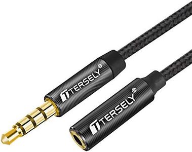 T Tersely 3.5mm Gold-Plated 2M/6.6FT Audio MIC 4-Pole TRRS Extension Cable Aux Cord, [1 Pack] Nylon Braided Male to Female for Headphones,Car Home Stereos,Speaker,iPod,Samsung,Sony,Tablets & More