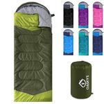 Camping Sleeping Bag - 3 Season Warm & Cool Weather - Summer, Spring, Fall, Lightweight, Waterproof for Adults & Kids - Camping Gear Equipment, Traveling, and Outdoors