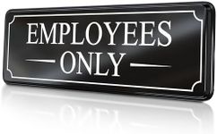 Employees Only Sign for Office Door Wall Home and Business - Black White Large Sticker - self-Adhesive 9×3 in - Easy Installation Without Any Tools - Quality Guaranteed by MolnijaPro