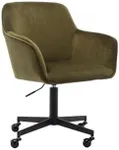Inmod Wyatt Velvet Armless Office Chair - Platinum Modern Computer Rolling Desk Chair With Back