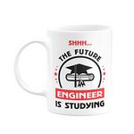 Visibee Shhh… The Future Engineer is Studying FPM184 Printed on Ceramic White Coffee Mug