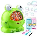 EpochAir Bubble Machine, Bubble Maker with 2 Bottles of Solutions Mini Screwdriver High Output Bubbles Indoor Outdoor Toys Garden Games for Boys Girls Kids