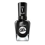 Sally Hansen - Miracle Gel - Nail Colour, 2 Step Gel System, No Uv Light Needed, Up To 8 Day Wear, Onyx-pected - 460