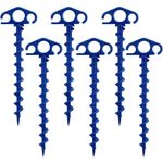 COBARYEN Tent Stakes Sand Stakes for Beach Tent 6 Pack Spiral Anchor Stakes 9.4 Inch Heavy Duty Screw Canopy Stakes for Camping, Hiking and More (6, Blue)