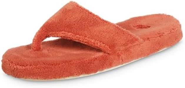 Acorn Women's Spa Thong with Premium Memory Foam Slipper, Sunset Red, 8-9