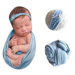 BabyMoon Baby Photography Props Strechable Jersey Wrap with Hairband (160x50cm)