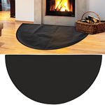 48'' × 27'' Half Round Fireplace Mat, Upgraded 4-Layer Fireproof Mat for Fireplace, Fire Resistant Mat, Fire Retardant Hearth Pad for Wood Stove, Protect Floor from Sparks Embers Indoor Outdoor