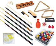 Pool Table - Premium Billiard 32 Pieces Accessory Kit - Pool Cue Sticks Bridge Ball Sets