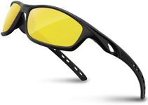 RIVBOS Mens Sunglasses Polarized UV Protection TR90 Unbreakable Frame Sports Driving Fishing Cycling RB833-black Night Version Lens