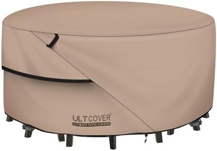 ULTCOVER Round Patio Furniture Cover - Outdoor Waterproof Table with Chair Set Cover 108 inch