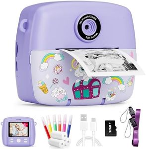 Camara de Fotos instantaneas,1080p vídeo Camara instanea,2,4" HD Camara Fotos Infantil con Tarjeta SD de 32GB,Regalos comunion niña para cámara instantánea,Juguetes niños 3 4 5 6 7 8 9 10 años
