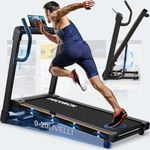 Decorcn Folding Treadmill for Home, 4.5HP, 20 Auto Incline, 1km/h-16km/h, 150KG limited, Running Machine for Heavy People with LED, Bluetooth Speakers, Silent Walking Pad