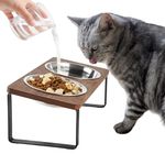 Sunhoo Cat Bowl Elevated Raised Cats Food and Water Bowls Tilted Kitty Feeder 5.7 inch Kitten Stainless Steel Dish Set of 2 Whisker Fatigue Friendly Pet Dishes Puppy Feeding Station Easy Assembly