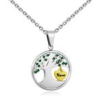 PHOCKSIN Stainless Steel Tree of Life Necklace for Nana Family Tree Pendant Birthday Jewellery for Nana,18 Inch