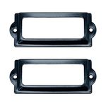 Adiyer [24 Pack] Black Office Library File Drawer Cabinet Card Tag Label Holder Metal Frame 83mm x 30mm