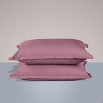 SleepyCat Cotton Solid Pillow Case with Envelope Closure - Pack of 2 Count | Coloured with AZO-Free Dyes and Oeko-Tex Certified | Machine Washable, Purple Panther (Standard Size, 28X18 Inches),200